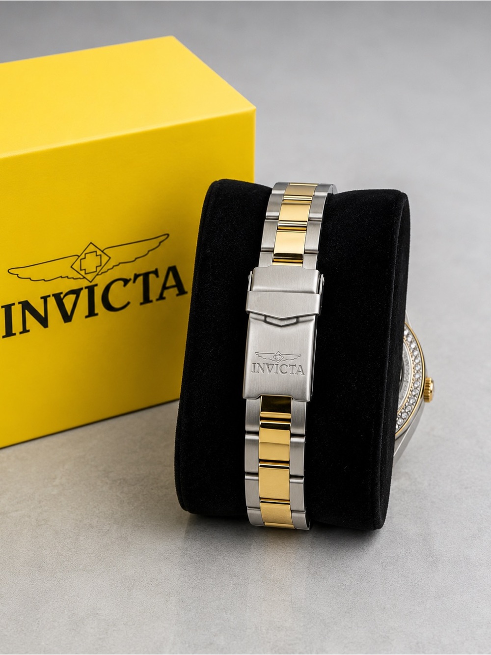 Invicta ANGEL QUARTZ Two-Tone Gold and Silver Crystal-Accent Women's Watch 38mm - Picture 2 of 3